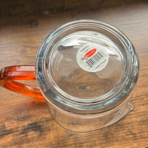 New Vtg Pasabahce 1.24L pitcher with orange handle - Picture 4 of 9